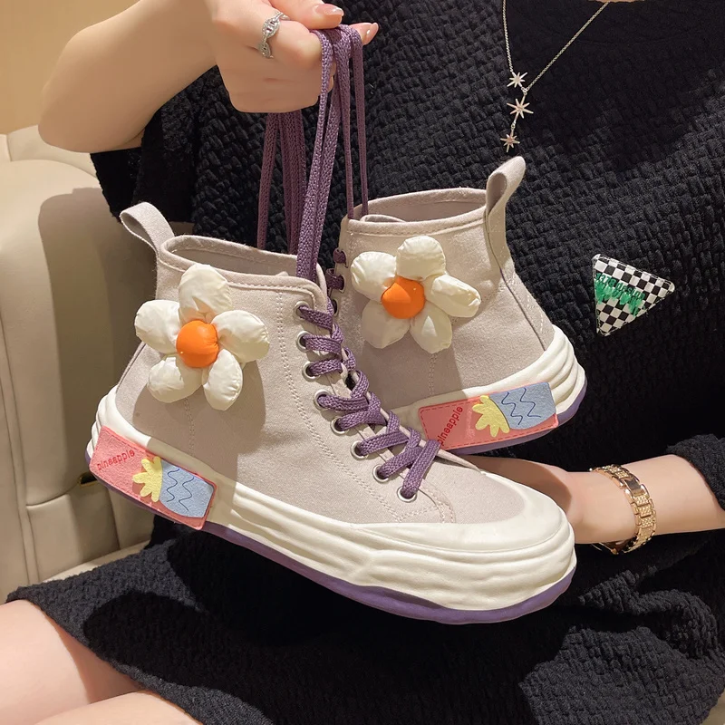 Flower Design Mixed Colors Women Canvas Shoes Round Toe Platform Lace-up Casual Ladies Shoes Sweet Lovely Style Shoes For Women
Flower Design Mixed Colors Women Canvas Shoes Round Toe Platform Lace-up Casual Ladies Shoes Sweet Lovely Style Shoes For Women