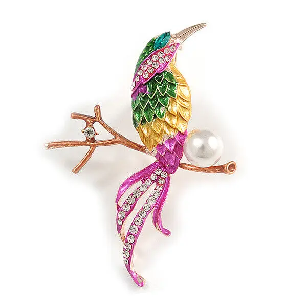 Unique Design Multicoloured Enamel Crystal Bird Brooch Cute Pearl Bird Corsage for Men and Women
Unique Design Multicoloured Enamel Crystal Bird Brooch Cute Pearl Bird Corsage for Men and Women