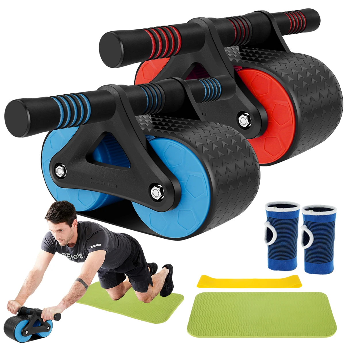 NEW Abdominal Roller Wheel Set with Mat Gloves and Stretch Band Automatic Rebound Aabdominal Wheel Portable Professional
NEW Abdominal Roller Wheel Set with Mat Gloves and Stretch Band Automatic Rebound Aabdominal Wheel Portable Professional