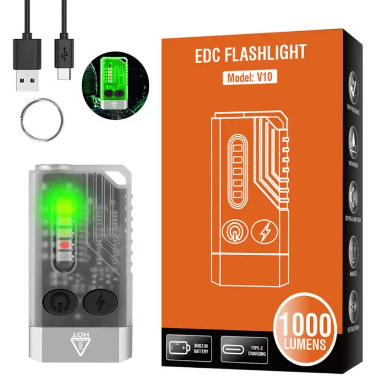 1000 Lumen LED Light EDC Flashlight Keychain Light Handheld Portable Super Bright Rechargable Lamp Emergency Work Camping Light
1000 Lumen LED Light EDC Flashlight Keychain Light Handheld Portable Super Bright Rechargable Lamp Emergency Work Camping Light