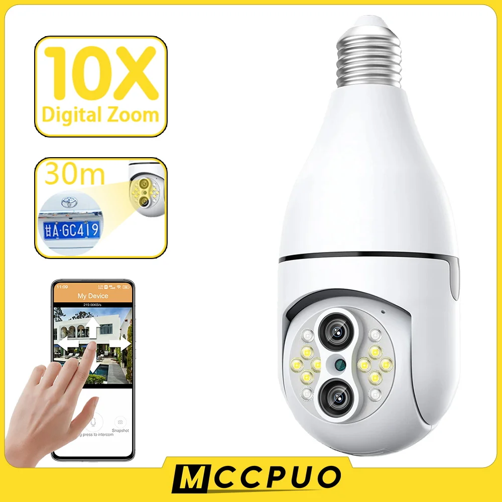 Mccpuo Dual Lens E27 Bulb Surveillance Camera WIFI 360 Auto Tracking 360 PTZ IP Camera Color Night Vision IP Security CCTV
Mccpuo Dual Lens E27 Bulb Surveillance Camera WIFI 360 Auto Tracking 360 PTZ IP Camera Color Night Vision IP Security CCTV