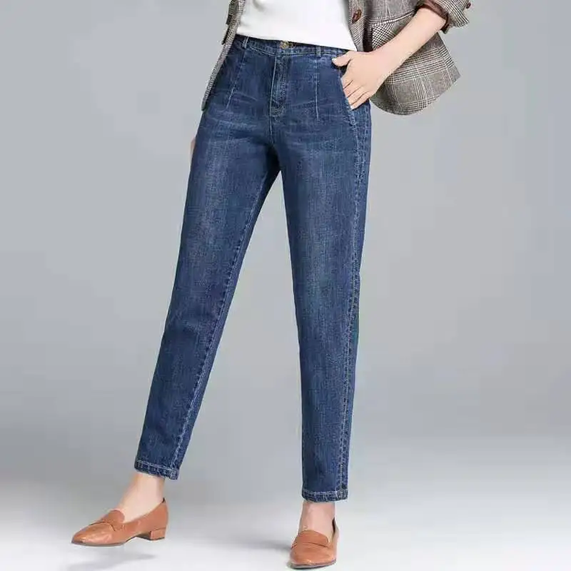2023 Spring Ankle-Length Harem Jeans Baggy High Waist Women's Straight Denim Pants Summer Korean Fashion 2023 New Trouser S15
2023 Spring Ankle-Length Harem Jeans Baggy High Waist Women's Straight Denim Pants Summer Korean Fashion 2023 New Trouser S15