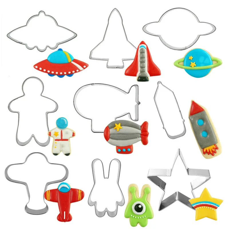 Universe Space Ship Biscuit Mold Stainless Steel Starry Sky Star Fondant Cookie Cutter Airplane Omelet DIY Kitchen Baking Tool
Universe Space Ship Biscuit Mold Stainless Steel Starry Sky Star Fondant Cookie Cutter Airplane Omelet DIY Kitchen Baking Tool