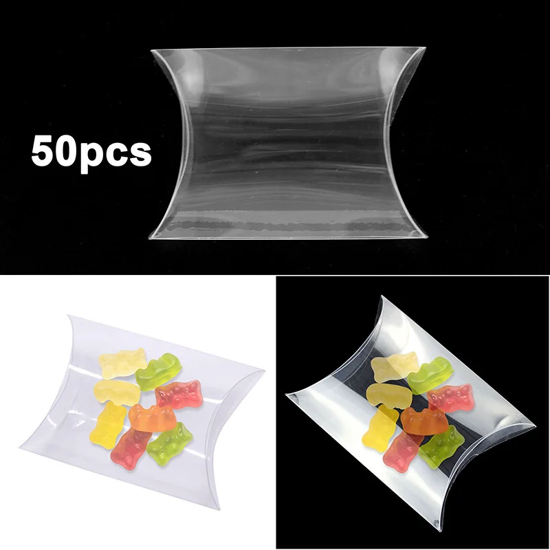 50Pcs PVC Candy Storage Boxes Wedding Party Candy Chocolate Snacks Transparent Packaging Box Pillow Favor Gift Box
50Pcs PVC Candy Storage Boxes Wedding Party Candy Chocolate Snacks Transparent Packaging Box Pillow Favor Gift Box