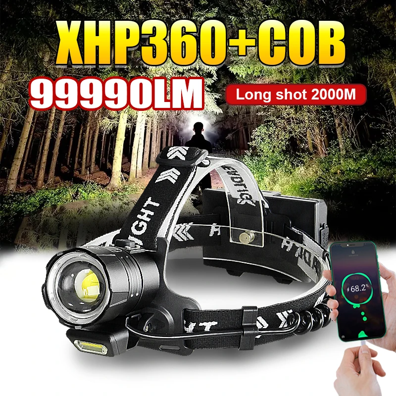 Newest Most Powerful Led Headlight Rechargeable XHP360 LED Headlamp High Power Head Torch High Power Long Range Fishing Lantern
Newest Most Powerful Led Headlight Rechargeable XHP360 LED Headlamp High Power Head Torch High Power Long Range Fishing Lantern
