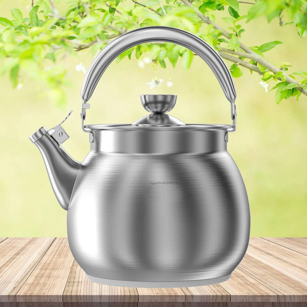 

304 чайник из нержавеющей стали для кипячения л, большой емкости, чайник для кипячения, свисток, чайник для индукционной плиты, газовая плита