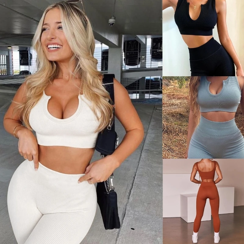 40GC Women Low Cut U-Neck Ribbed Knit Sports Crop Top Tummy-Control Shorts Activewear
40GC Women Low Cut U-Neck Ribbed Knit Sports Crop Top Tummy-Control Shorts Activewear