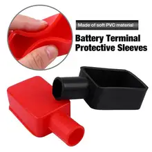 Battery Terminal Protective Cover 2pcs Car Positive Battery Terminal Insulating Cap Battery Wire Connectors Sleeves Rubber Caps