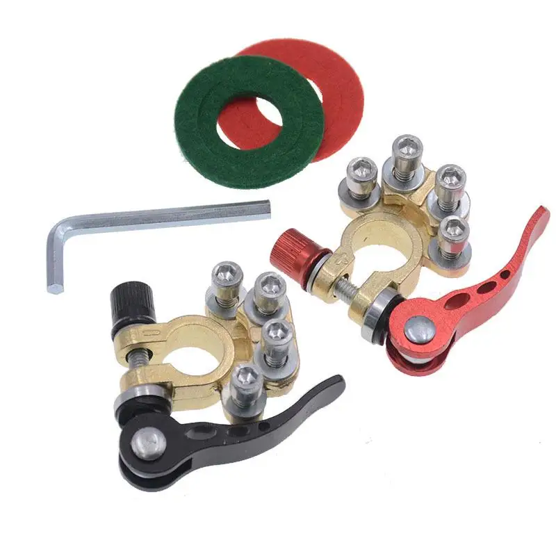 1 Pair Red Black Car Battery Terminals Connector Quick Release Disconnect Battery Bornes Cable Terminal Adapter Clamp Screw
1 Pair Red Black Car Battery Terminals Connector Quick Release Disconnect Battery Bornes Cable Terminal Adapter Clamp Screw