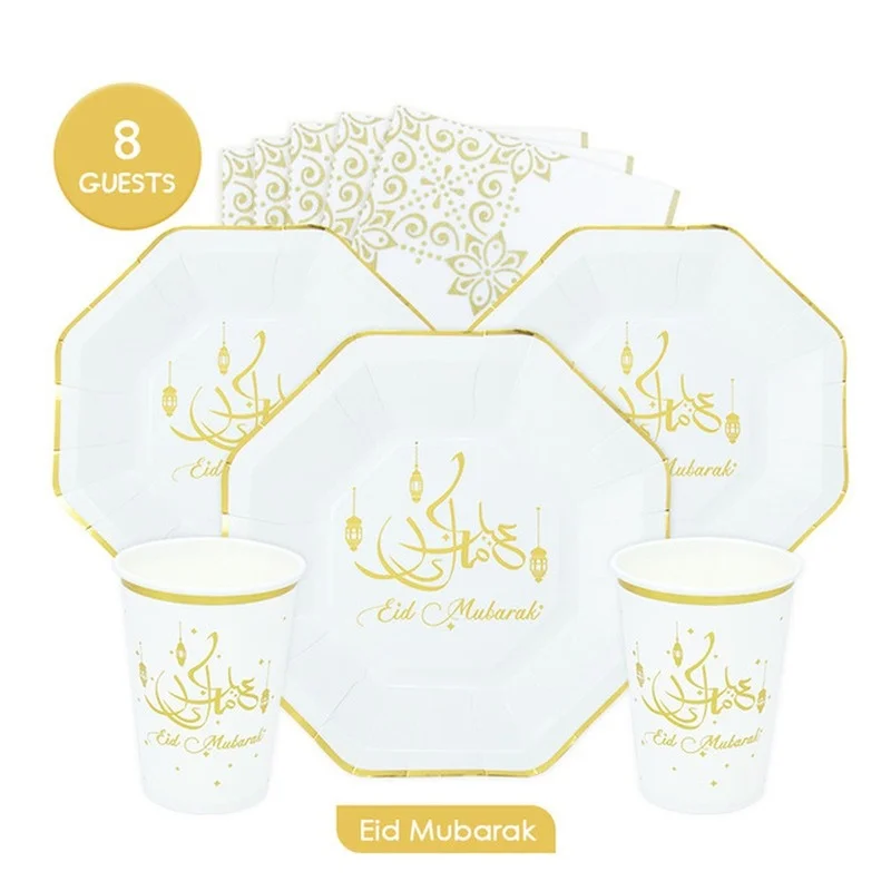 

Eid украшение Мубарак, одноразовая посуда для вечеринок, украшения на Рамадан для дома, ислам, мусульманские товары для вечеринок, сделай сам