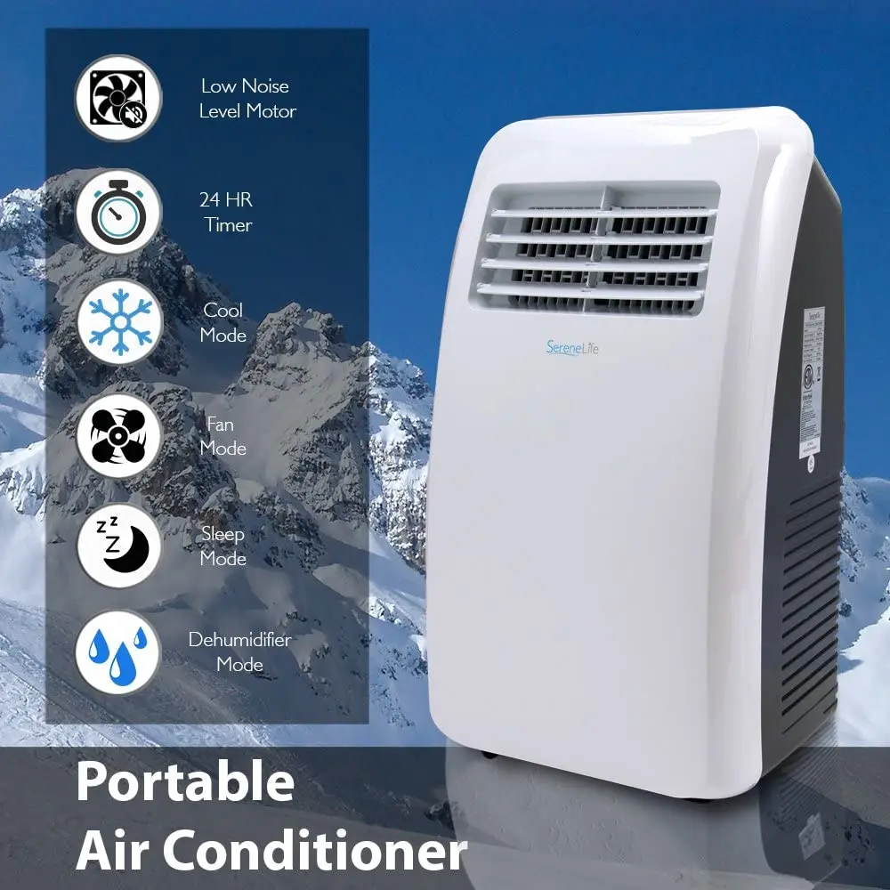 SereneLife SLPAC8 Portable Air Conditioner Compact Home AC Cooling Unit with Built-in Dehumidifier & Fan Modes
SereneLife SLPAC8 Portable Air Conditioner Compact Home AC Cooling Unit with Built-in Dehumidifier & Fan Modes