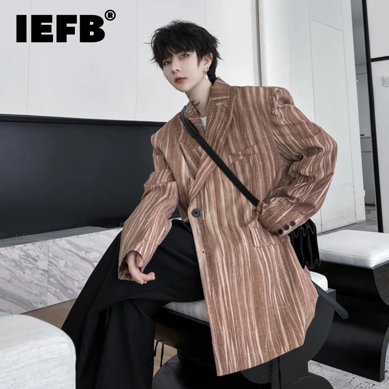 IEFB 2023 Autumn Men's Wear Stripe Blazer Personalized Pattern Loose Mmale Suit Coat Trendy Single Breasted Men Clothing 9C1637
IEFB 2023 Autumn Men's Wear Stripe Blazer Personalized Pattern Loose Mmale Suit Coat Trendy Single Breasted Men Clothing 9C1637