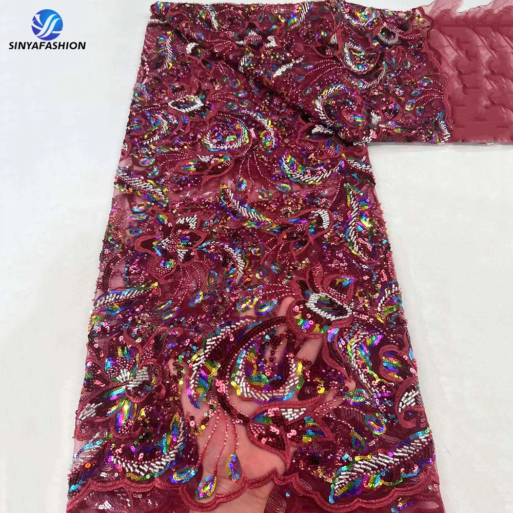 Sinya High Quality Wine French Beaded Luxury Beaded Embroidery Colorful Sequins African Nigerian Lace Fabrics For Women Dress
Sinya High Quality Wine French Beaded Luxury Beaded Embroidery Colorful Sequins African Nigerian Lace Fabrics For Women Dress