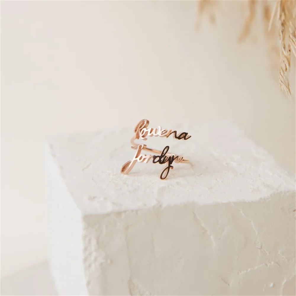 Men's Women's Custom Double Name Family Rings Personality Jewelry Stainless Steel Adjustable Couples Unique Engagement Gifts
Men's Women's Custom Double Name Family Rings Personality Jewelry Stainless Steel Adjustable Couples Unique Engagement Gifts