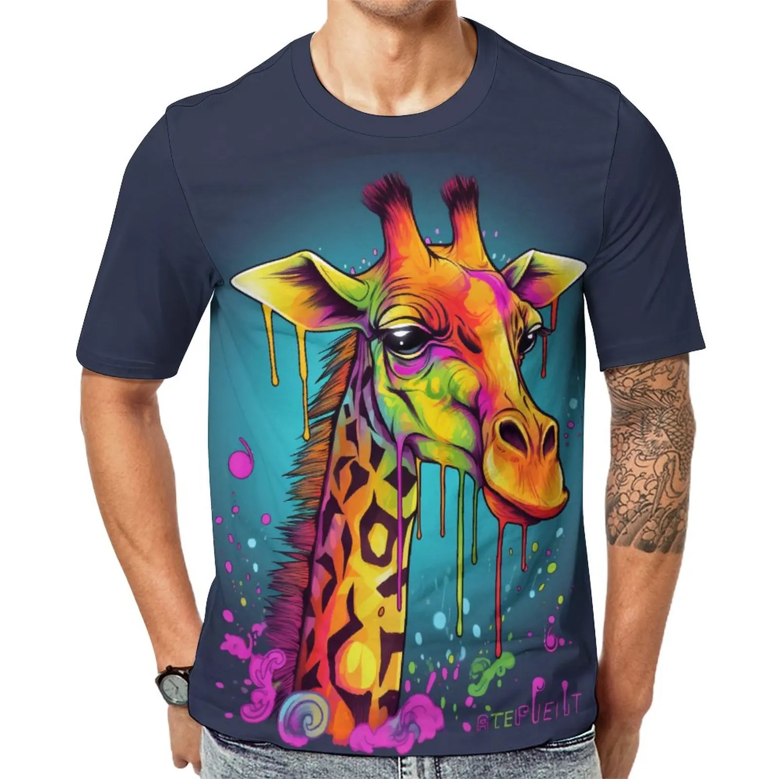 Giraffe T-Shirt Grafitti Drippy Art Men Fashion T Shirts Original Graphic Tee Shirt Short-Sleeve Streetwear Oversized Tops Gift
Giraffe T-Shirt Grafitti Drippy Art Men Fashion T Shirts Original Graphic Tee Shirt Short-Sleeve Streetwear Oversized Tops Gift