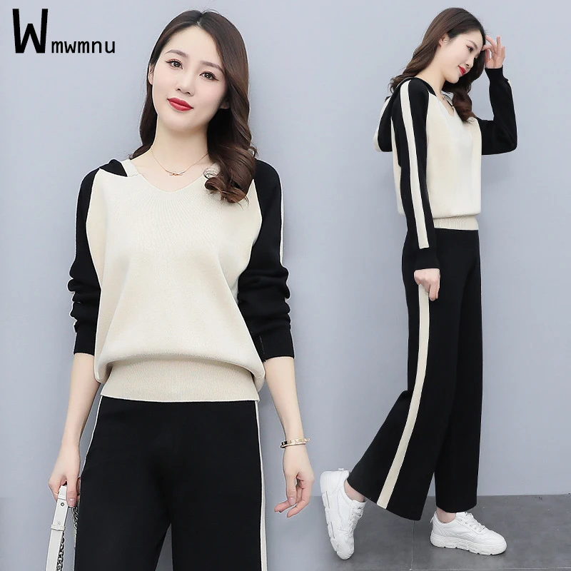 Wide Leg Suits Autumn Women Casual Two Piece Sets Ladies Full Sleeve Hooded Sweatshirts and Low Waist Capris Pants Tracksuits
Wide Leg Suits Autumn Women Casual Two Piece Sets Ladies Full Sleeve Hooded Sweatshirts and Low Waist Capris Pants Tracksuits