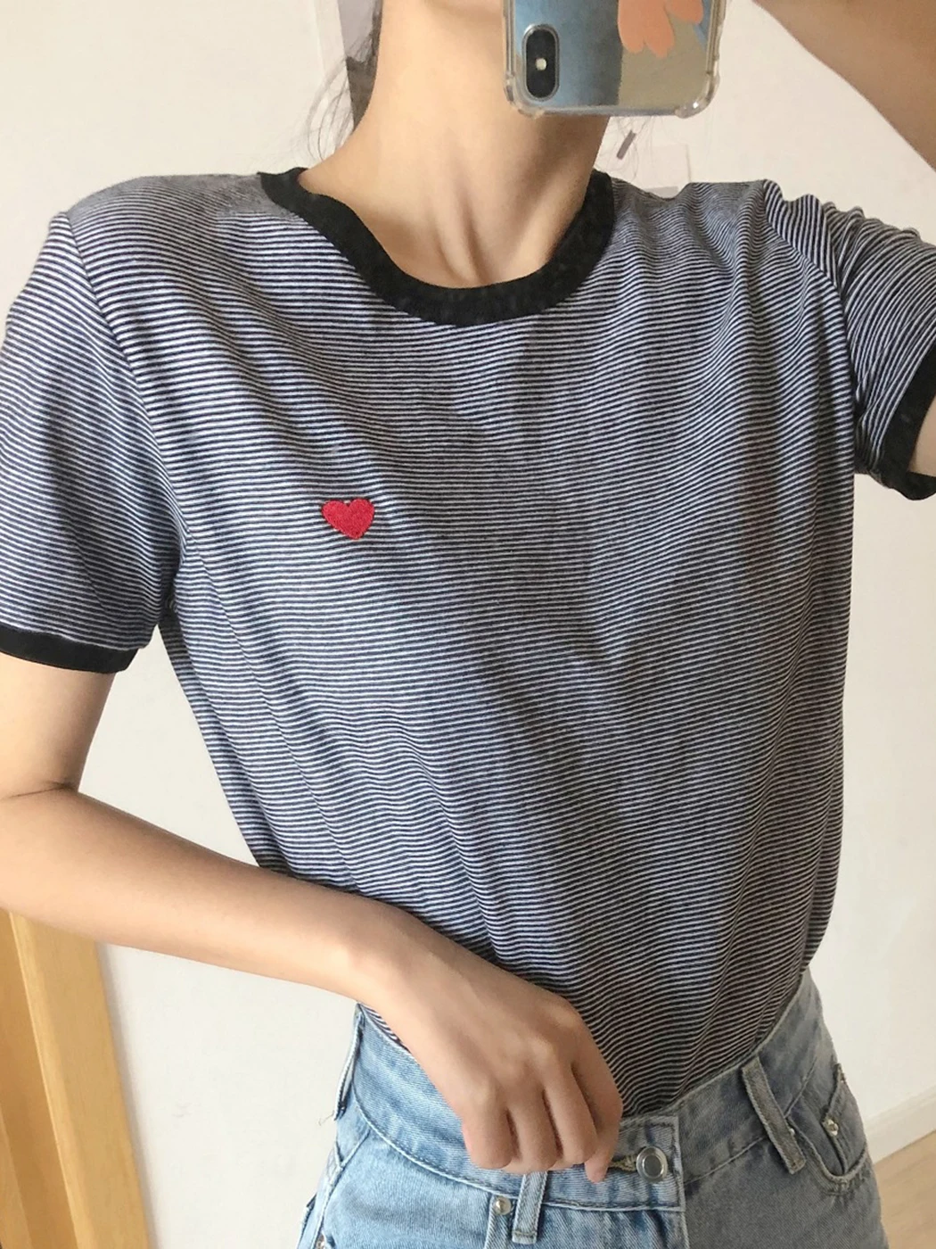 Women T-shirt 2022 Summer New Style Ladies Stitching Embroidery Striped Round Neck Cotton Short Sleeve Sleeve Tshirts Tops
Women T-shirt 2022 Summer New Style Ladies Stitching Embroidery Striped Round Neck Cotton Short Sleeve Sleeve Tshirts Tops
