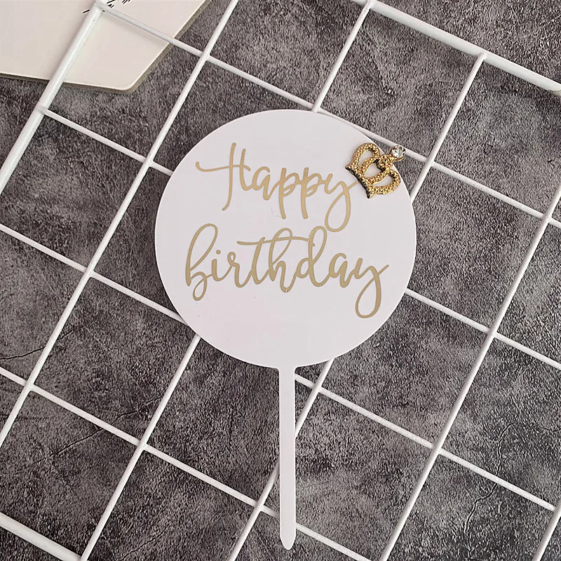 New White Acrylic Round Crown Happy Birthday Cake Topper King Queen Prince Princess Royal Theme Cake Decoration Party Supplies
New White Acrylic Round Crown Happy Birthday Cake Topper King Queen Prince Princess Royal Theme Cake Decoration Party Supplies
