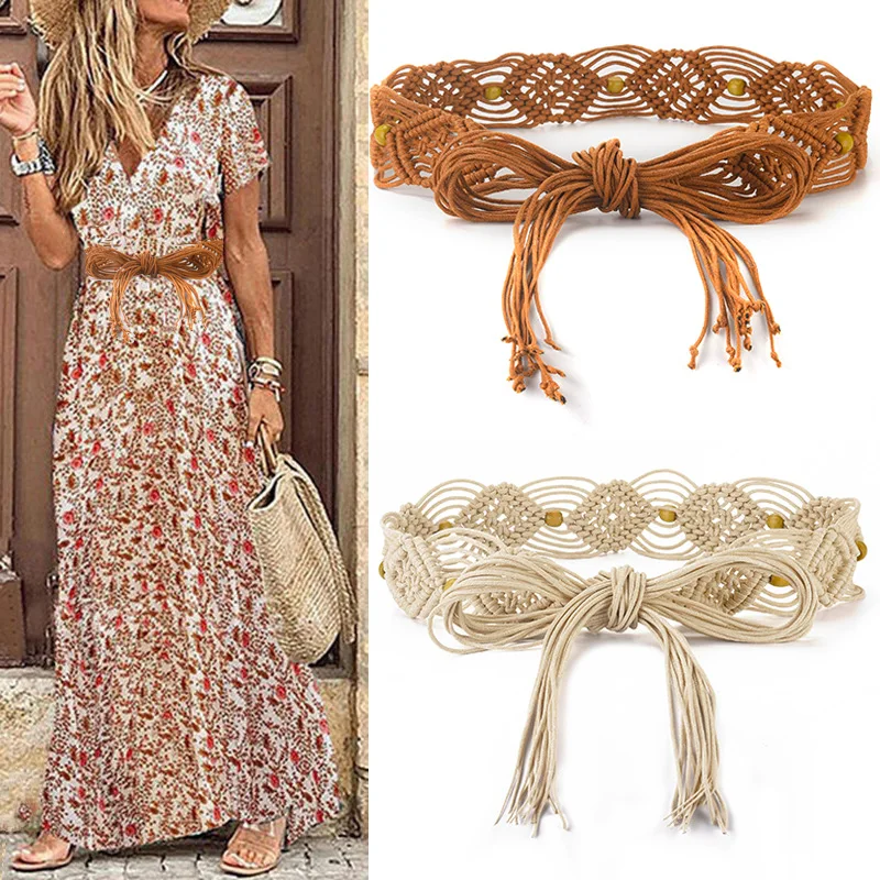 Fashion Vintage Hand Woven Wooden Bead Lace Up Women's Belts Boho Dresses Clothing Accessories Belts 
Fashion Vintage Hand Woven Wooden Bead Lace Up Women's Belts Boho Dresses Clothing Accessories Belts