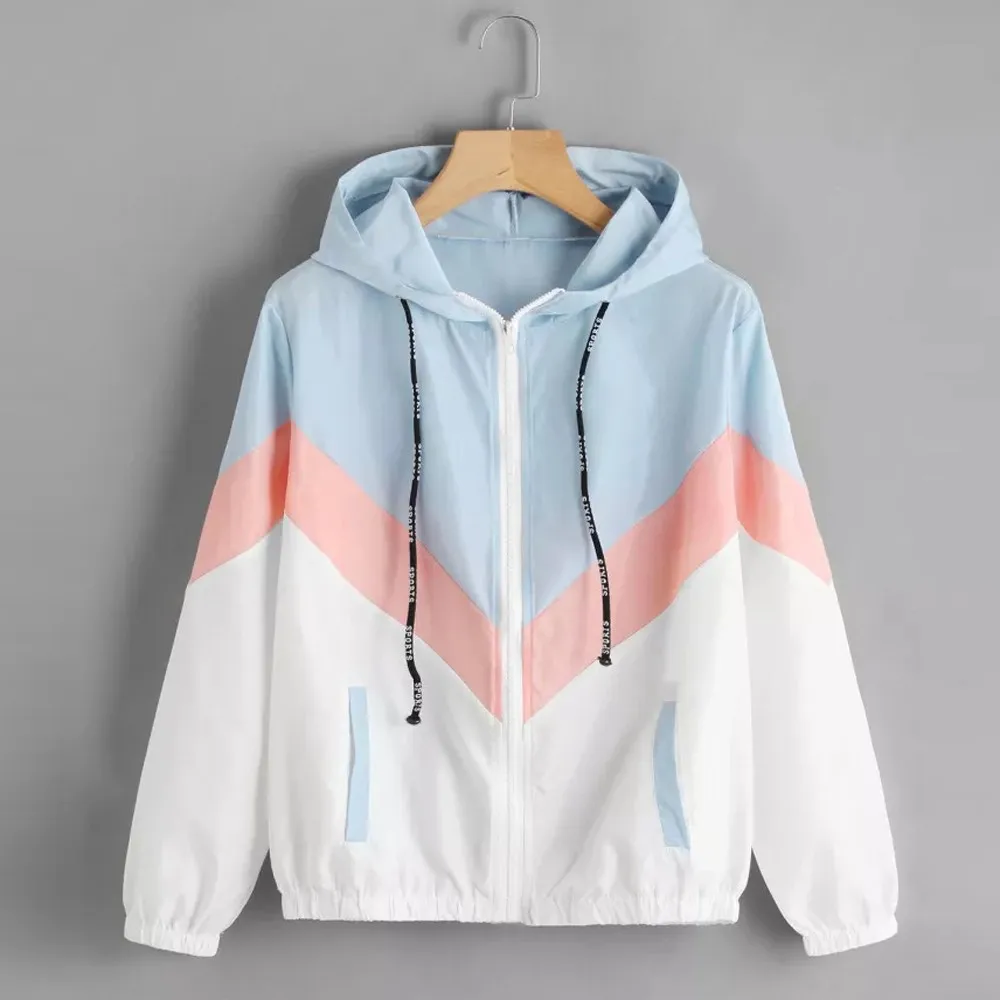 Fashion Hooded Windbreaker Jacket Women Elegant Color Block Patchwork Zipper Bomber Jacket Autumn Casual Coat Outerwear Raincoat
Fashion Hooded Windbreaker Jacket Women Elegant Color Block Patchwork Zipper Bomber Jacket Autumn Casual Coat Outerwear Raincoat