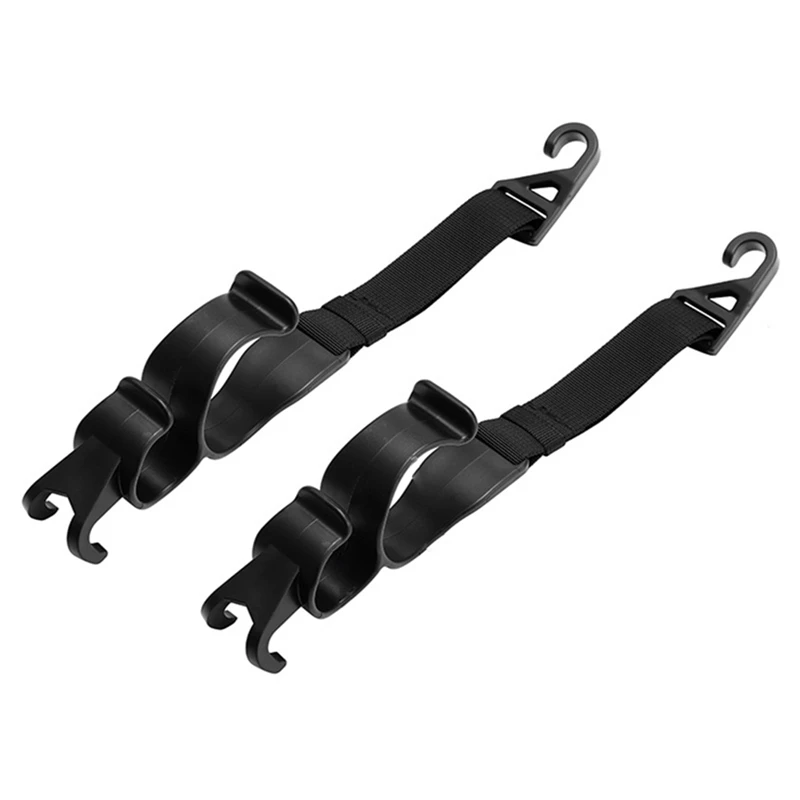 

2pcs/set Multifunction Car Seat Back Hook Adjustable Strap Auto Fastener Clip Grocery Bag Hanger Holder Headrest Storage Hanger