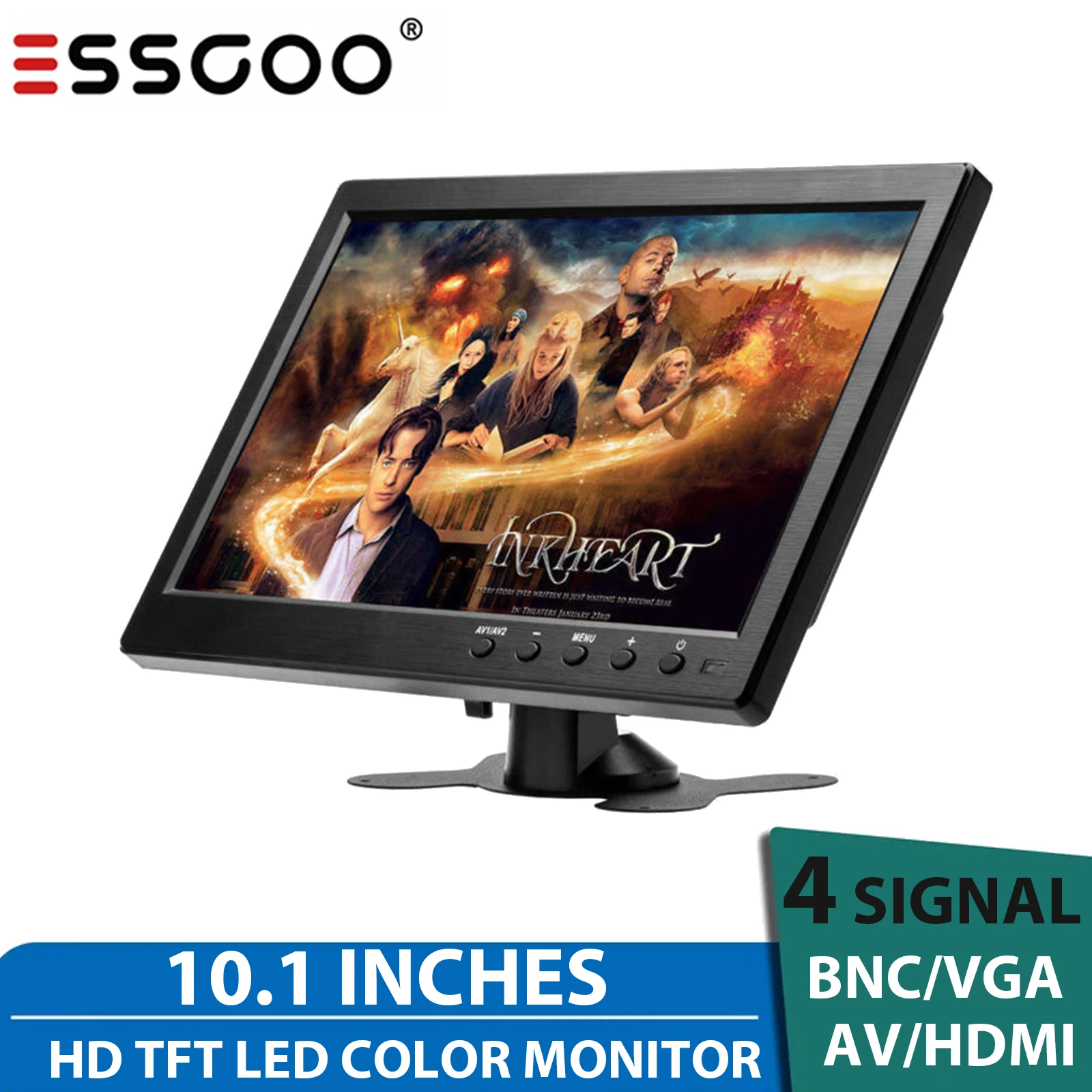 ESSGOO 10.1 Inch Portable Truck Bus Backup Monitor HD 1024*600 TFT LCD Color Screen Reversing Display Support BNC VGA AV HDMI
ESSGOO 10.1 Inch Portable Truck Bus Backup Monitor HD 1024*600 TFT LCD Color Screen Reversing Display Support BNC VGA AV HDMI