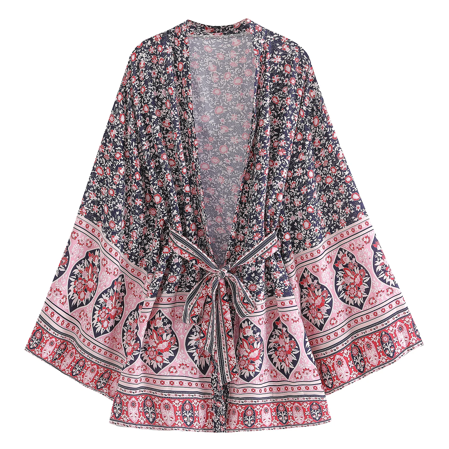 Vintage Chic Short Cover Ups Rayon Cotton Floral Print Bikini Cover-ups Bohemian Robes Belt Wrap Kimono Tops Mujer Kimono
Vintage Chic Short Cover Ups Rayon Cotton Floral Print Bikini Cover-ups Bohemian Robes Belt Wrap Kimono Tops Mujer Kimono