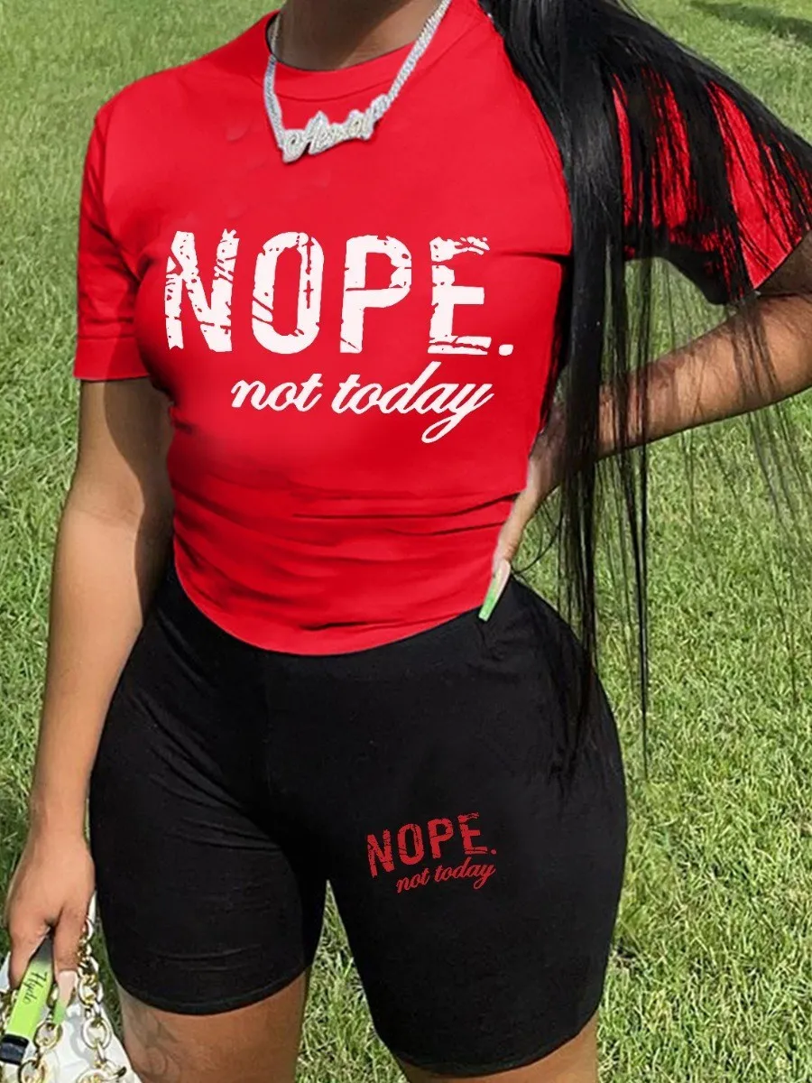 LW Print Multicolor Stretchy Two-piece Nope Not Today Short Sleeve Crew Neck Pullover T-shirt&Casual Matching Bottoms 2PCs
LW Print Multicolor Stretchy Two-piece Nope Not Today Short Sleeve Crew Neck Pullover T-shirt&Casual Matching Bottoms 2PCs