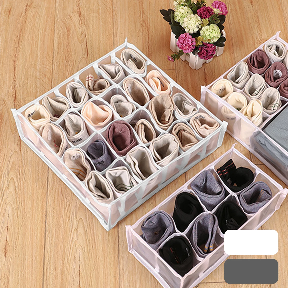 L Socks Storage Bags Foldable Mesh Drawer Dividers with 24 Cells Collapsible Cabinet Closet Organizer Storage Bag for Underwear
L Socks Storage Bags Foldable Mesh Drawer Dividers with 24 Cells Collapsible Cabinet Closet Organizer Storage Bag for Underwear