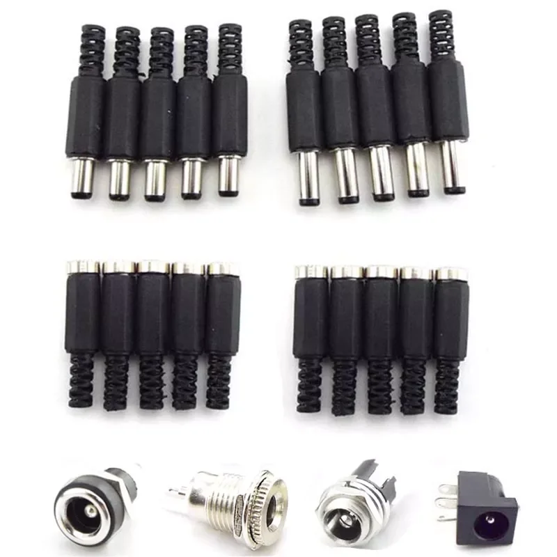 DC female male jack Socket Power supply Plug Connectors 5.5mm x 2.1mm 5.5x2.5mm male Adapter Wire 5525 5521 Terminal
DC female male jack Socket Power supply Plug Connectors 5.5mm x 2.1mm 5.5x2.5mm male Adapter Wire 5525 5521 Terminal