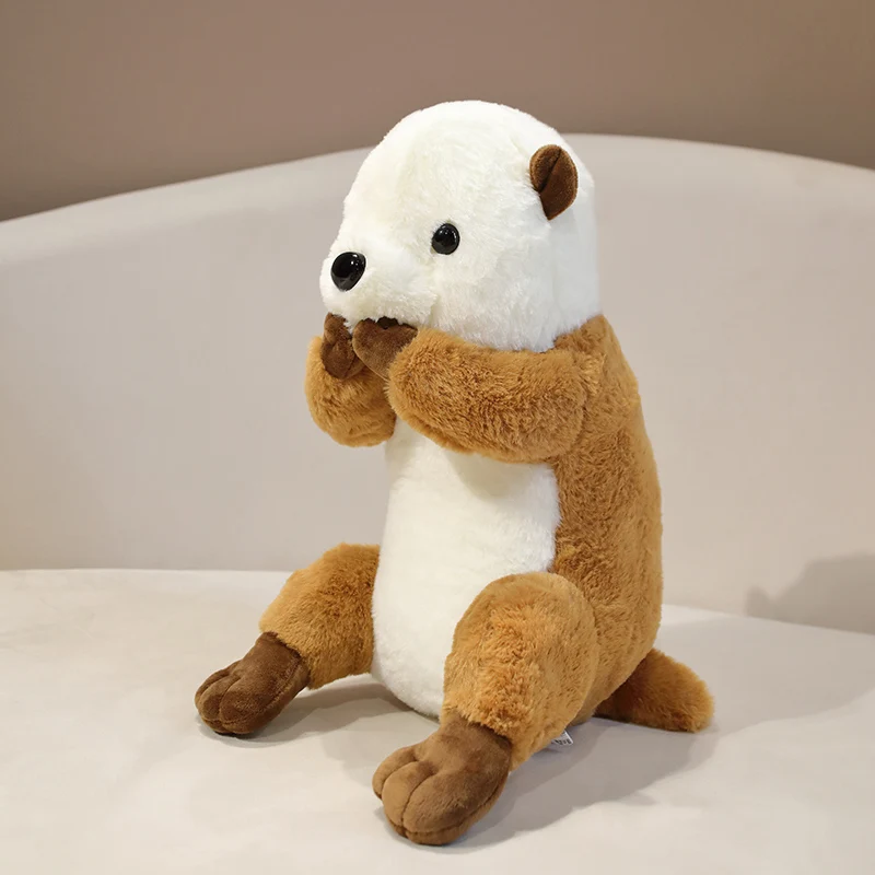 

Cute Simulation Standing Sea Otter Stuffed Soft Animal Doll Cartoon Otter Plush Toy Bedtime Friend For Boys Girls Birthday Gift