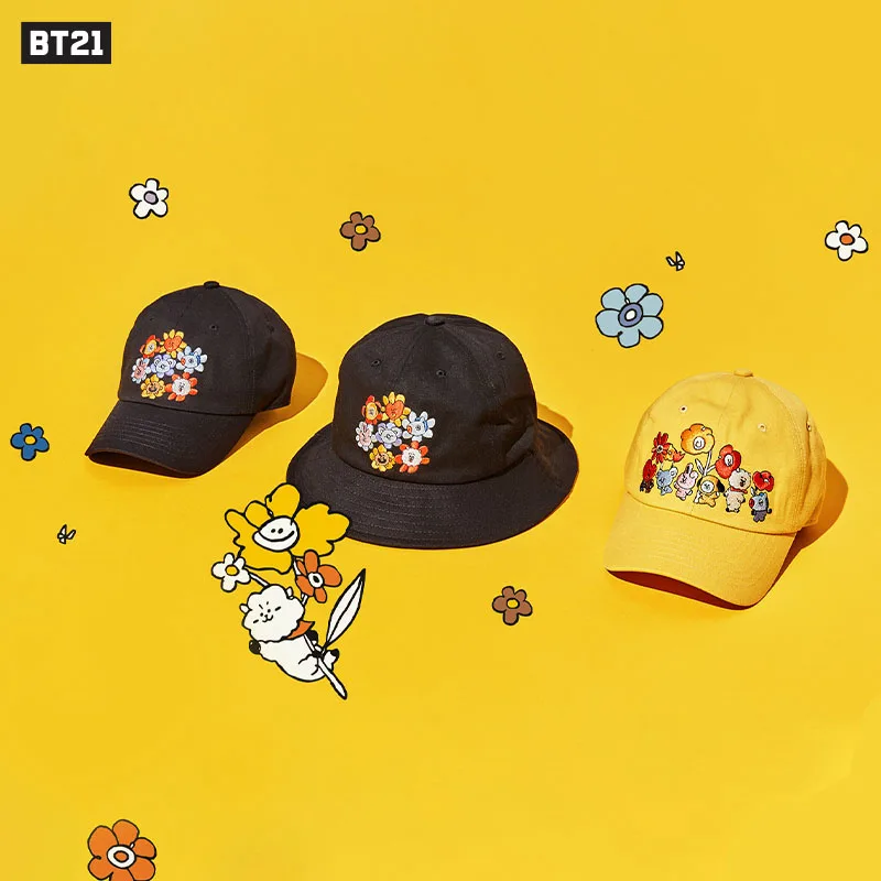 

Line Friends Bt21 Bts Flower Series Kawaii Baseball Cap Fisherman Hat Cartoon Fashion Sun Hat Birthday Gift Spotify Premium