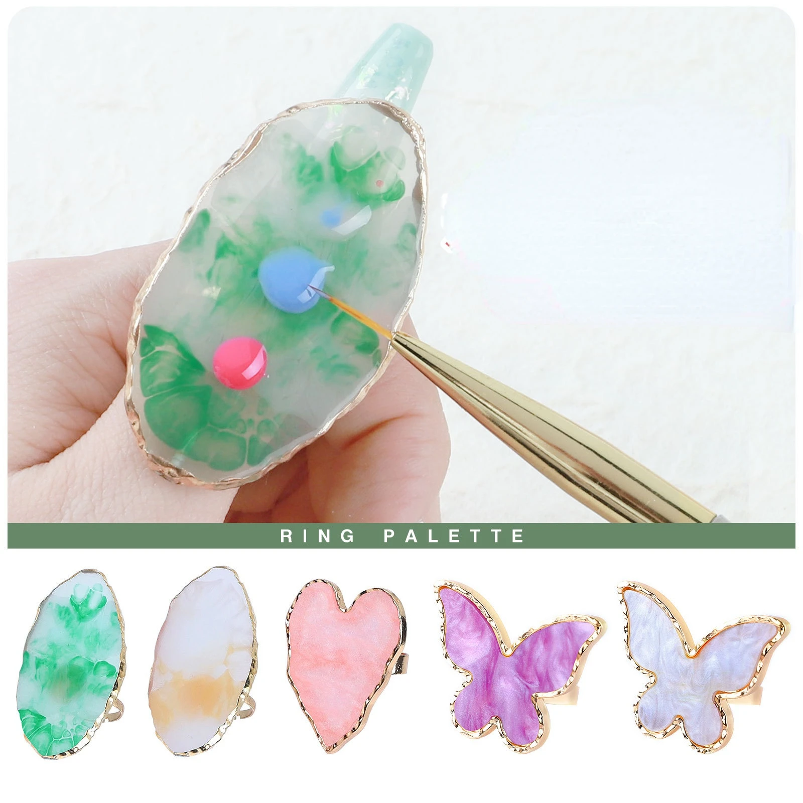 Nail dye Amber ring palette Resin palette Nail paint glue palette display board false tips nail art display
Nail dye Amber ring palette Resin palette Nail paint glue palette display board false tips nail art display