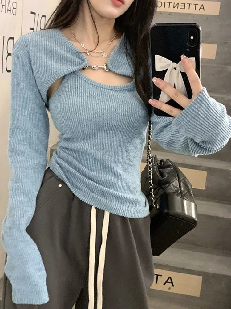 Deeptown Y2K Korean Fashion Pink Cropped Sweater Women Harajuku Sexy Slim Knitted Jumper Vintage Casual +Vest Set Tops
Deeptown Y2K Korean Fashion Pink Cropped Sweater Women Harajuku Sexy Slim Knitted Jumper Vintage Casual +Vest Set Tops