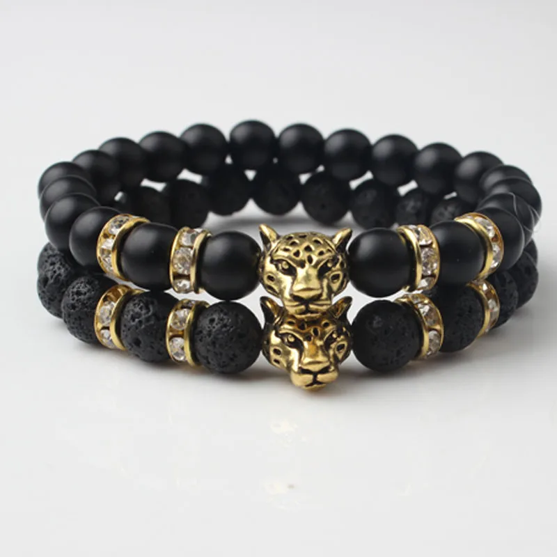 8mm Natural Stone Leopard Head Man Women Bracelet Frosted Black Stone Volcanic Stone Silver Bracelet For Diy Jewelry Accessorie
8mm Natural Stone Leopard Head Man Women Bracelet Frosted Black Stone Volcanic Stone Silver Bracelet For Diy Jewelry Accessorie