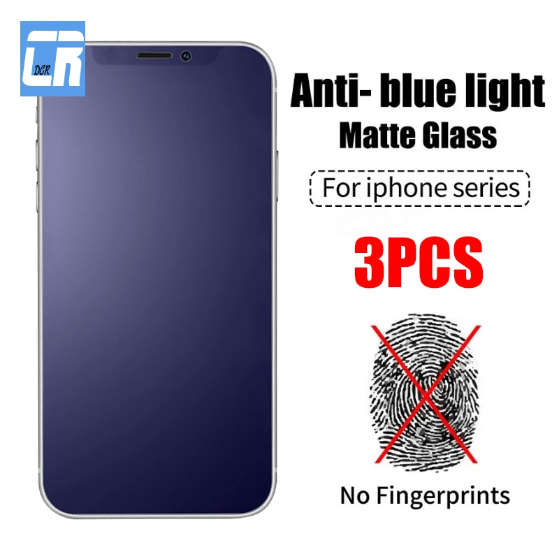 

Закаленное стекло с защитой от синего света для iPhone 11 12 13 14 Pro mini SE 2020 8 7 6S Plus X XS XR XS MAX, защитные пленки для экрана, 3 шт.
