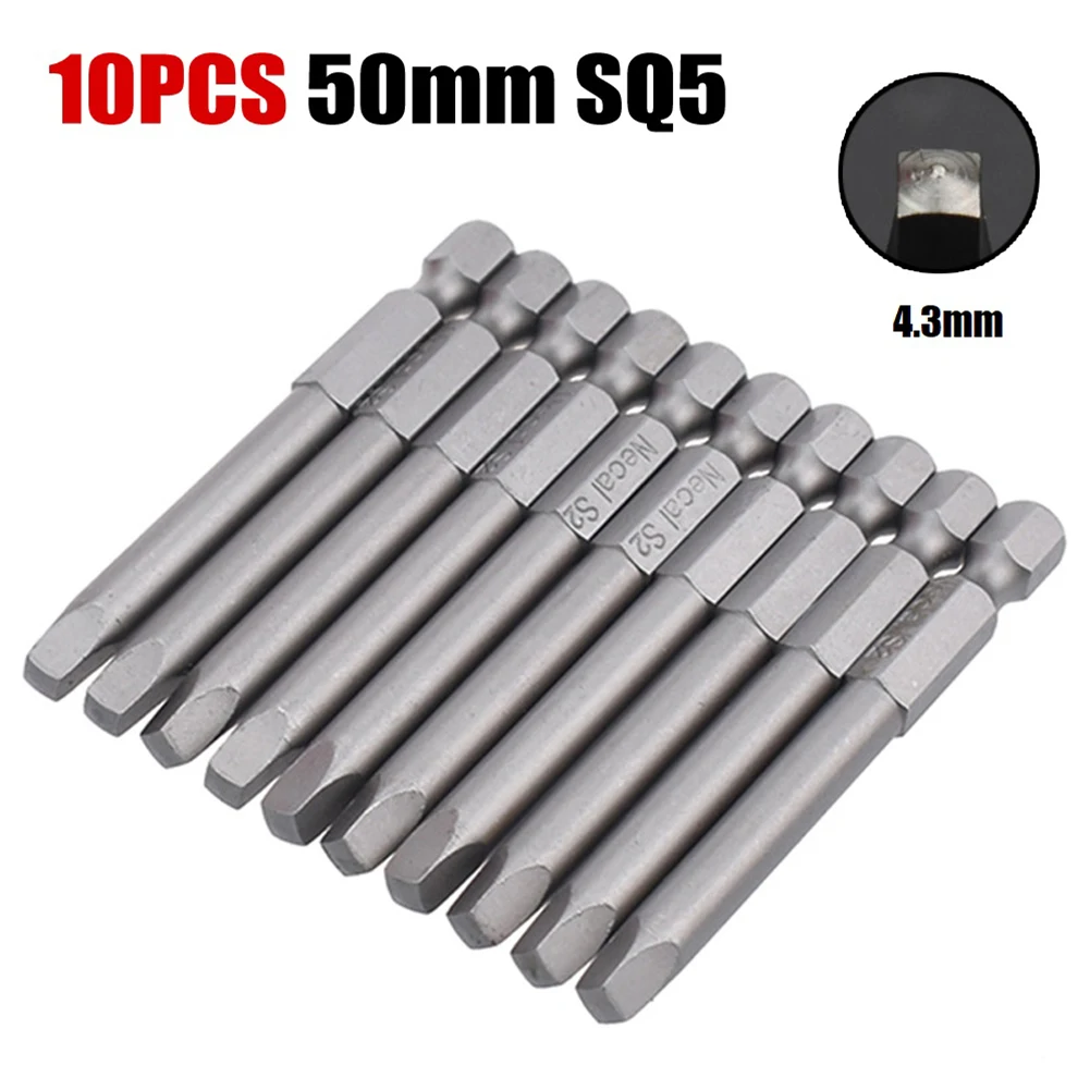 10pcs SQ1-SQ5 Square Head Screwdriver Bits Set Magnetic 50mm / 65mm For Electric Drill Driver Repairing Tools Accessories
10pcs SQ1-SQ5 Square Head Screwdriver Bits Set Magnetic 50mm / 65mm For Electric Drill Driver Repairing Tools Accessories