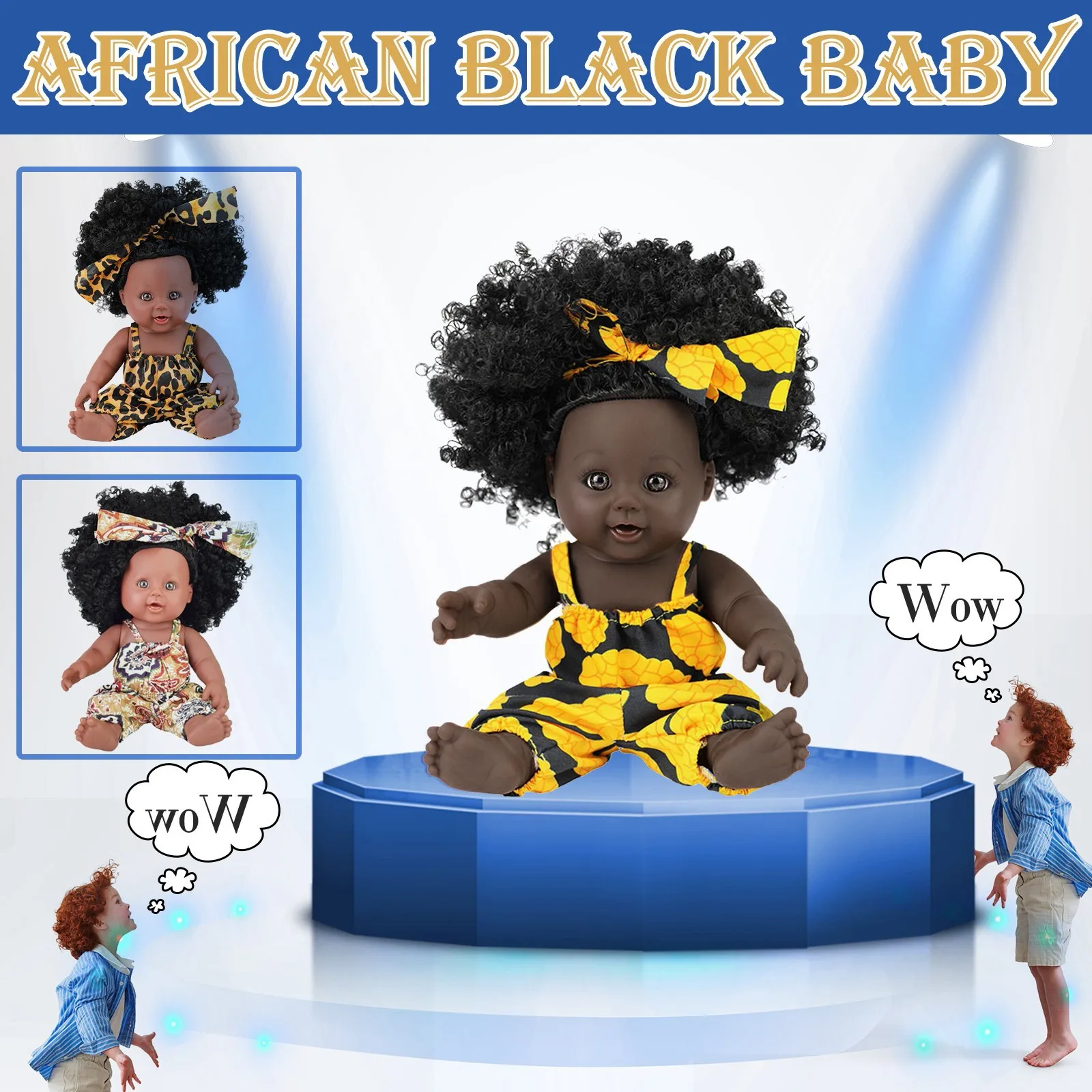 Dramatic Play Fish Curly 30CM African Black Black Baby Baby Cute Doll Black African Black Toy Education
Dramatic Play Fish Curly 30CM African Black Black Baby Baby Cute Doll Black African Black Toy Education