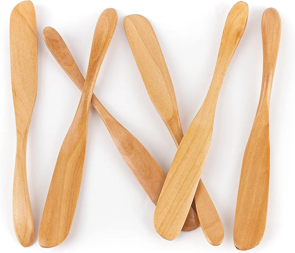 

12 Pieces Painted Wood Butter Spreader Wooden Cheese Knives Super Handy Peanut Butter Jelly Spreader