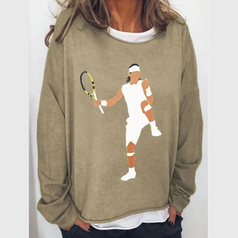 Women Tennis Legend Print Casual Long Sleeve Shirt Soft Loose Crewneck Sweatshirt Sport Pullover Sweater Tops
Women Tennis Legend Print Casual Long Sleeve Shirt Soft Loose Crewneck Sweatshirt Sport Pullover Sweater Tops