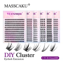 MASSCAKU Segmented False Extension Cluster DIY Kit Coating Tweezers Remover Korean Cosmetics Easy to Operate Eyelashes Supplies