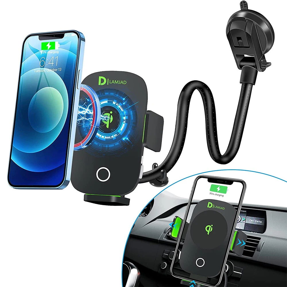 LAMJAD Dual Mode Magnetic Wireless Car Charger Mount, Fast Charging Compatible with MagSafe Car Charger,Auto-Clamping Mount
LAMJAD Dual Mode Magnetic Wireless Car Charger Mount, Fast Charging Compatible with MagSafe Car Charger,Auto-Clamping Mount