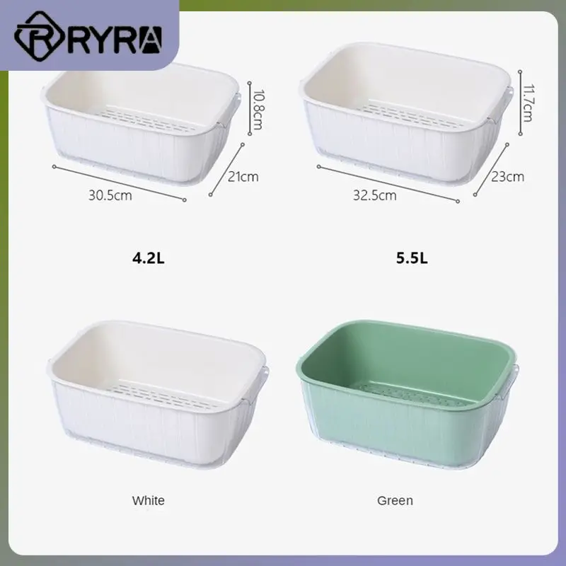 Transparent Draining Basket Square Vegetable Washing Basin Binaural Handle Rice Washing Basket Double-layer Home Storage Plastic
Transparent Draining Basket Square Vegetable Washing Basin Binaural Handle Rice Washing Basket Double-layer Home Storage Plastic