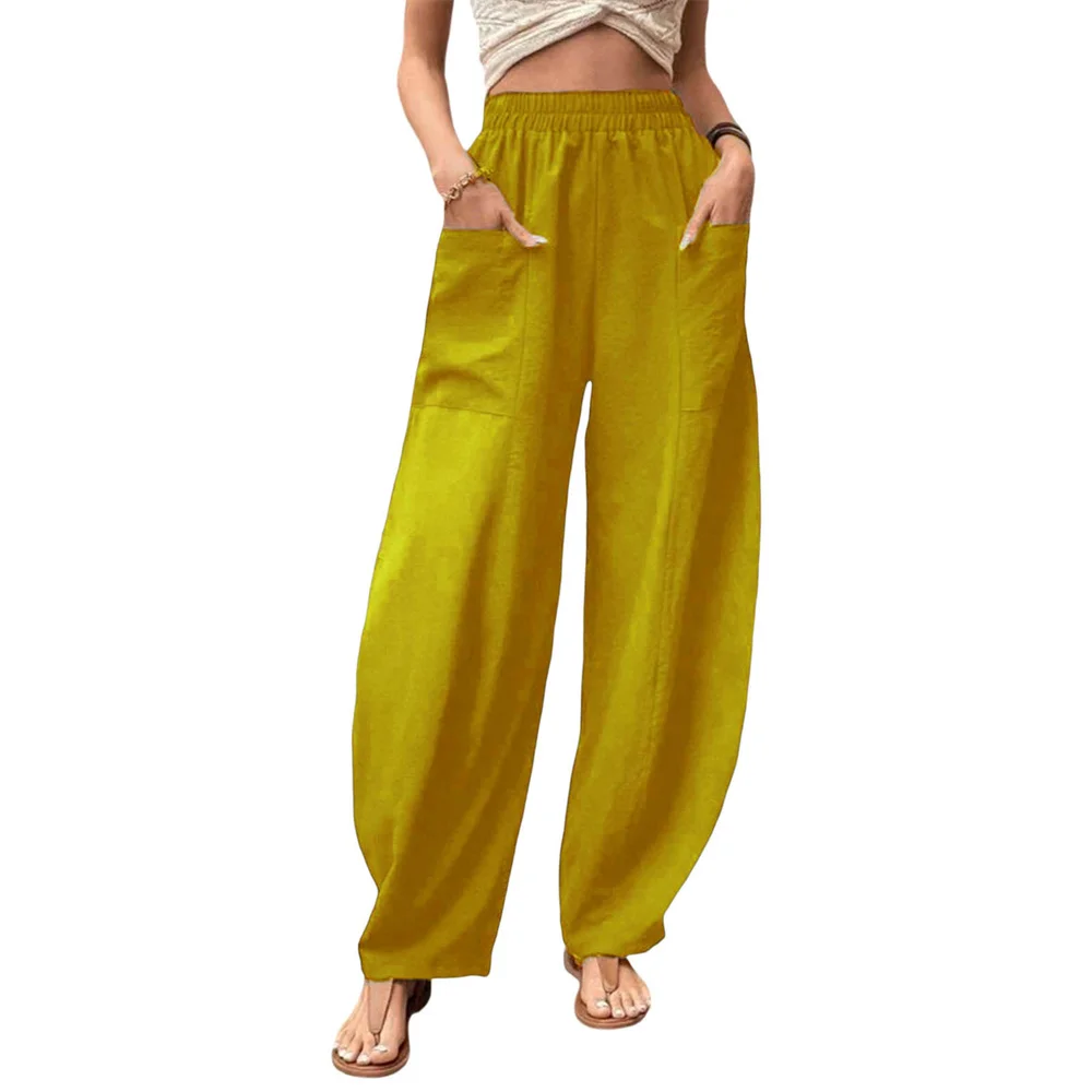 Брюки-султанки Douhoow женские с эластичным поясом, повседневные однотонные свободные спортивные штаны с карманами, на лето
Брюки-султанки Douhoow женские с эластичным поясом, повседневные однотонные свободные спортивные штаны с карманами, на лето