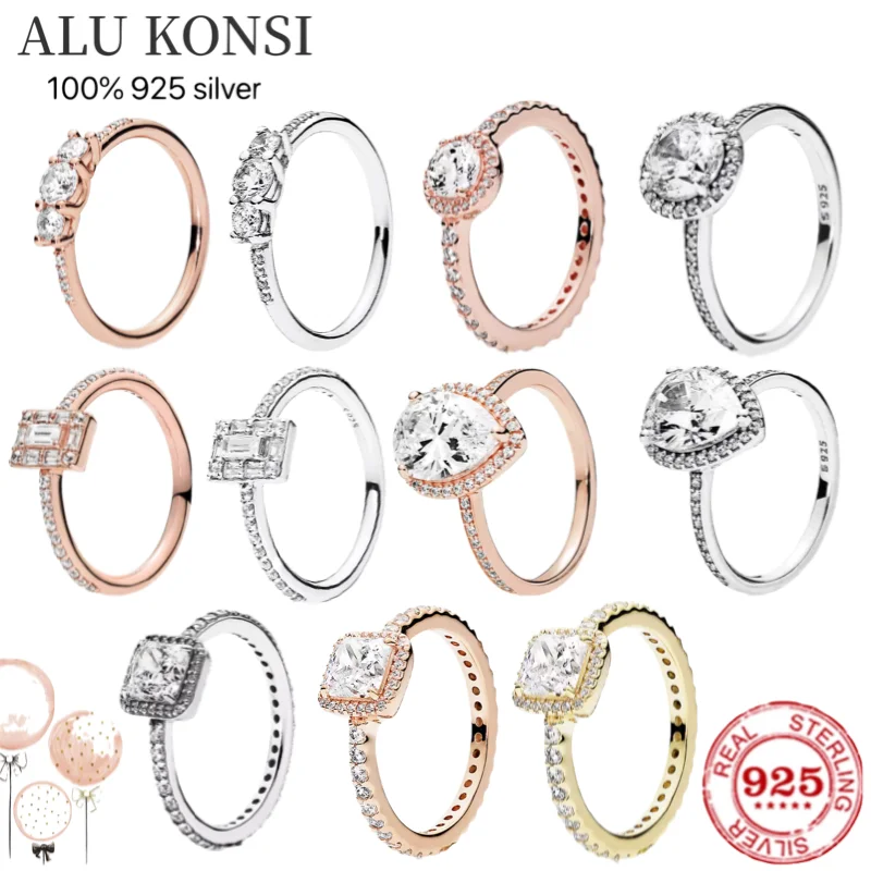 ALu konsi Real 925 Sterling Silver authentic pan ring For Women crown princess crystal couple DIY fashion wedding Jewelry
ALu konsi Real 925 Sterling Silver authentic pan ring For Women crown princess crystal couple DIY fashion wedding Jewelry
