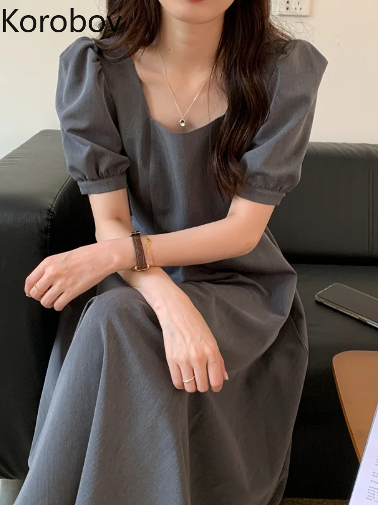 Korobov Fashion Korean Vestidos Summer French Temperament Grace Hepburn Style Robe Square Collar Waist Thin Puff Sleeves Dress
Korobov Fashion Korean Vestidos Summer French Temperament Grace Hepburn Style Robe Square Collar Waist Thin Puff Sleeves Dress