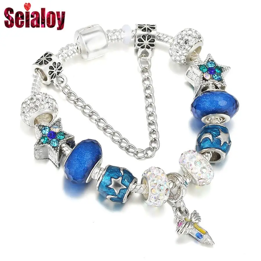 Seialoy New Wings Crystal Pillar Charm Bracelets For Men Women Original Blue Star Moon Beaded Bracelet Fashion Jewelry Gifts
Seialoy New Wings Crystal Pillar Charm Bracelets For Men Women Original Blue Star Moon Beaded Bracelet Fashion Jewelry Gifts