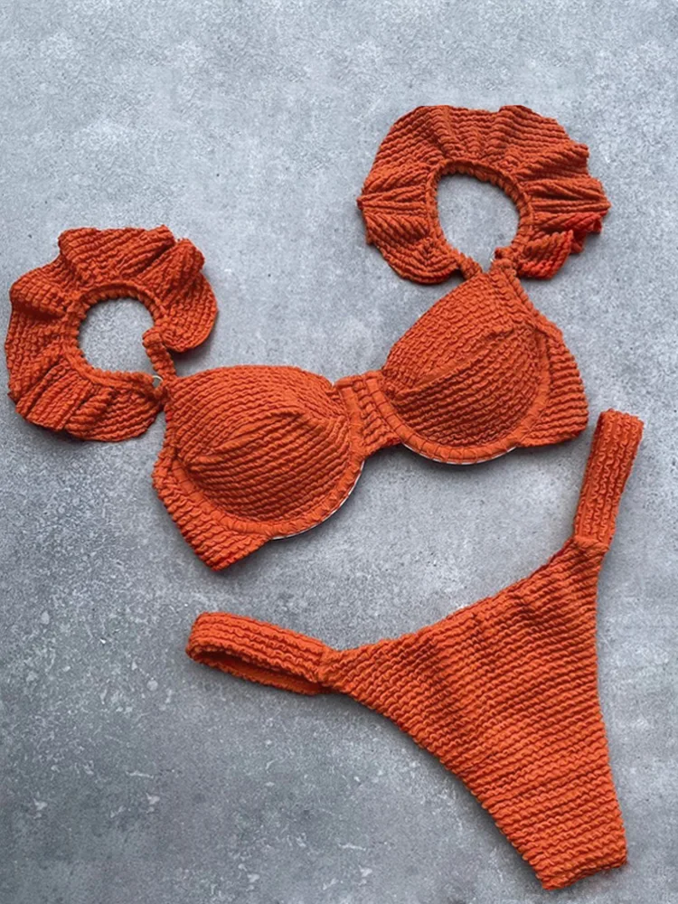 Rib Knit Bikini Ruffle Swimsuit Push Up Bikini Set Solid Swimwear Women Bathing Suit Pink Bikinis 2022 Biquini Feminino Beach
Rib Knit Bikini Ruffle Swimsuit Push Up Bikini Set Solid Swimwear Women Bathing Suit Pink Bikinis 2022 Biquini Feminino Beach