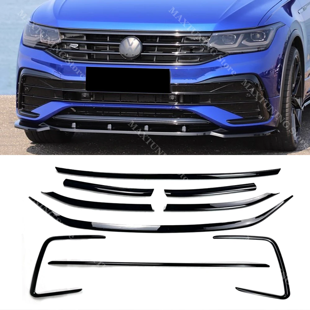 Для Volkswagen Tiguan MK2 R-Line 2021 2022 2023, глянцевая черная решетка переднего бампера из АБС-пластика, центральная решетка, молдинг, набор накладок
Для Volkswagen Tiguan MK2 R-Line 2021 2022 2023, глянцевая черная решетка переднего бампера из АБС-пластика, центральная решетка, молдинг, набор накладок