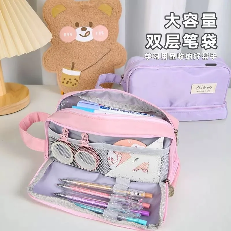 Korea Cute Pencil Cases for Girls Pencilcase Waterproof Canvas School Makeup Bag Pencil Pouch Pen Box Kawaii Stationery
Korea Cute Pencil Cases for Girls Pencilcase Waterproof Canvas School Makeup Bag Pencil Pouch Pen Box Kawaii Stationery